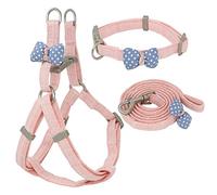 dog harness, Leash Set Dog Harness Collar Adjustable Soft Bow For Small Medium Pet Outdoor Walking A S(C,M)
