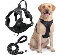 Dog Harness Medium, No Pull Pet, Vest Harnesss, Easy Control Handle For Training Or Walking(Black,M)