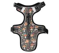 Dog Harness Mushroom Snail Plant No Pull Reflective Adjustable Dog Vest with 2 Leash Clips and Easy Control Handle for Small Medium Dogs Cats M
