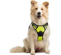 Dog Harness No Pull,Adjustable Pet Vest Harness Black with Handle, Reflective Oxford No Choke Pet Vest with Easy Control Handle for Dogs (Fluorescent Green, L)