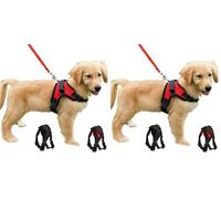 Dog Harness No Pull Adjustable Puppy Vest Harness Small Dog Mesh Breathable Soft Padded Pet Chest Strap (XS, Red) (Pack of 2)
