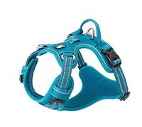 Dog Harness No Pull Adjustable Reflective Step-in Soft Nylon For Small Large Pet TLH56512(L, Blue)