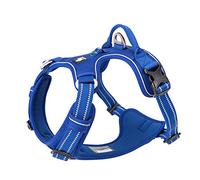 Dog Harness No Pull Adjustable Reflective Step-in Soft Nylon For Small Large Pet TLH56512(M, Royal Blue)