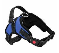 Dog Harness No Pull, Breathable Adjustable Pet Harness Vest Harness, Reflective Oxford Easy Control Harness with Sturdy Handle for Small Medium Large Dogs M-Blue