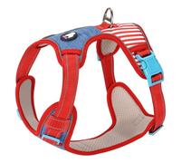 Dog Harness,No Pull Dog Harness,Unique Colors Reflective Adjustable Dogs Vest, with Soft Training Handle Metal Clips for Small Medium Large Dogs(Red - L)