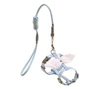 Dog Harness No-Pull Small Pet Leashes With Metal D-Ring -Choke Harnesses 4 Feet Leash For Cats Dogs Cats Dog Harness And Leash Set -pull Escape Boy Girl Blue Choke Chihuahua Yorkies