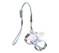 Dog Harness No-Pull Small Pet Leashes With Metal D-Ring -Choke Harnesses 4 Feet Leash For Cats Dogs Cats Dog Harness And Leash Set -pull Escape Boy Girl Blue Choke Chihuahua Yorkies