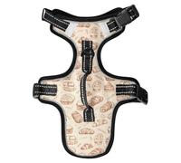 Dog Harness Pastries Bread Cake Pattern No Pull Reflective Adjustable Dog Vest with 2 Leash Clips and Easy Control Handle for Small Medium Dogs Cats S