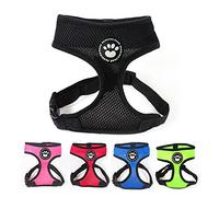 Dog Harness Puppy Harness Small Dog Harnesses Waterproof Soft Mesh Fabric Cat Puppy Pet Adjustable Harnesses Lead Leash (XS, Black)
