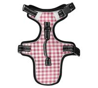 Dog Harness Red Farm Checkered Plaid No Pull Reflective Adjustable Dog Vest with 2 Leash Clips and Easy Control Handle for Small Medium Dogs Cats M
