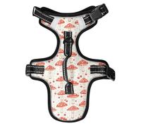Dog Harness Red Mushroom No Pull Reflective Adjustable Dog Vest with 2 Leash Clips and Easy Control Handle for Small Medium Dogs Cats S