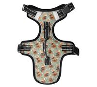 Dog Harness Red Panda Flowers No Pull Reflective Adjustable Dog Vest with 2 Leash Clips and Easy Control Handle for Small Medium Dogs Cats M