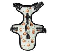 Dog Harness Red Panda Leaf No Pull Reflective Adjustable Dog Vest with 2 Leash Clips and Easy Control Handle for Small Medium Dogs Cats S