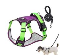 Dog Harness Set,Breathable No Pull Pet Harness Adjustable Dog Harness - Flexible Dog Chest Harness Dog Pulling Harness for Outdoor Activities