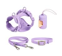 Dog Harness Set - Cat Harness Lead Set | Leassh Dog Harness | Adjustable Fashionable PVC Pet Vest Effortless Pet Vest with Lead, Collar