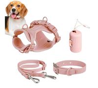 Dog Harness Set | Dog Collar Harness Lead Set | Lead Set Step in No Pull Pet Harness for Dogs Puppy with Poop Bag Holder