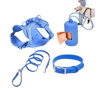 Dog Harness Set for Small Dogs, Dog Set, Dog Collar Harness Set, Step in No Pull Pet Harness for Dogs and Puppies with Poop Bag Holder