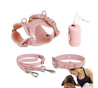 Dog Harness Set Small Sized Dogs | Dog Collar Harness Lead Set,Dog Vest Harness with Lead, Safety Collar, Adjustable with Poop Bag Holder