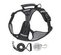 Dog Harness - Small 14-18 Inch Reflective Strips Escape-Proof Vest, Adjustable Thick Oxford Cloth Rope, Heavy Duty No-Pull Pet Gear | Training Travel Biking Grooming Camping Hiking Outdoor Safety Harn