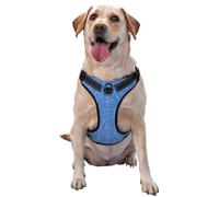 Dog Harness Small Medium Large Sized Dog Easy Walk Blue Math Print Ruler No Pull Dog Harness Adjustable Breathable Reflective Pet Dog Vest for Training Walking Hiking