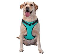 Dog Harness Small Medium Large Sized Dog Easy Walk Dark-Aqua No Pull Dog Harness Adjustable Breathable Reflective Pet Dog Vest for Training Walking Hiking