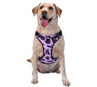 Dog Harness Small Medium Large Sized Dog Easy Walk Eggplant Print Purple No Pull Dog Harness Adjustable Breathable Reflective Pet Dog Vest for Training Walking Hiking
