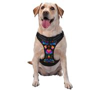 Dog Harness Small Medium Large Sized Dog Easy Walk Mexican Flower Traditional1 No Pull Dog Harness Adjustable Breathable Reflective Pet Dog Vest for Training Walking Hiking