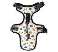 Dog Harness Snail Leaves No Pull Reflective Adjustable Dog Vest with 2 Leash Clips and Easy Control Handle for Small Medium Dogs Cats M