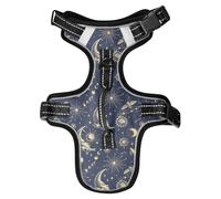Dog Harness Star Moon Earth No Pull Reflective Adjustable Dog Vest with 2 Leash Clips and Easy Control Handle for Small Medium Dogs Cats S