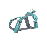 Dog Harness - TRIXIE - Premium Trekking - Aqua Blue/Graphite Grey - 62-74 cm - Optimal Comfort