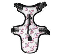 Dog Harness Unicorn Heart Balloon No Pull Reflective Adjustable Dog Vest with 2 Leash Clips and Easy Control Handle for Small Medium Dogs Cats M