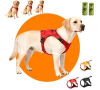 Dog Harness, Upgraded 2-in-1 Adjustable Reflective Waterproof Chest Harness for All Dog Breeds, Suitable for Dogs 14-23 kg