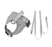 Dog Harness Vest with Leash Adjustable Reflective Padded Nylon Easy Control Pet Harness for Walking Medium Size Dog (Deep Space Gray)