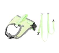 Dog Harness Vest with Leash, Adjustable Reflective Padded Nylon, Medium Size Dog - Durable Design, Enhanced Safety, Ideal for Outdoor Walking and Training (Fluorescent Green)