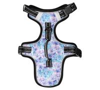 Dog Harness Watercolor Blue Hydrangea No Pull Reflective Adjustable Dog Vest with 2 Leash Clips and Easy Control Handle for Small Medium Dogs Cats M