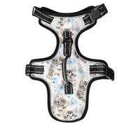 Dog Harness Watercolor Cats Seamless No Pull Reflective Adjustable Dog Vest with 2 Leash Clips and Easy Control Handle for Small Medium Dogs Cats S