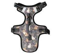 Dog Harness Watercolor Fox Hedgehog Plants Berries No Pull Reflective Adjustable Dog Vest with 2 Leash Clips and Easy Control Handle for Small Medium Dogs Cats S
