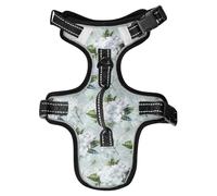 Dog Harness Watercolor Gardenia Gypsophila Vignette No Pull Reflective Adjustable Dog Vest with 2 Leash Clips and Easy Control Handle for Small Medium Dogs Cats M