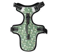 Dog Harness Wild Flower No Pull Reflective Adjustable Dog Vest with 2 Leash Clips and Easy Control Handle for Small Medium Dogs Cats S