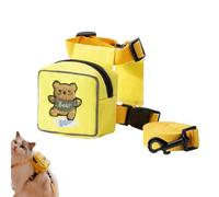 Dog Harness with Backpack, Dog Backpack Harness, Cartoon Dog Backpack with Leads for Dogs - Cat Pack Vest Cute Bear Rabbit Dinosaur Animal Design