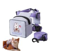 Dog Harness with Backpack, Dog Backpack Harness, Cartoon Dog Harness with Leads - Cute Cat Shaped Vest, Colourful Dog Saddle, Travel Accessories for