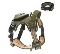 Dog Harness with Bag (M, Army Green)