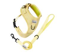 Dog Harness with Lead for Smaller Dogs, Arizona Hotdogs Soft Harness, Lemon, Nylon Lead, 1.5 m, Yellow (S)