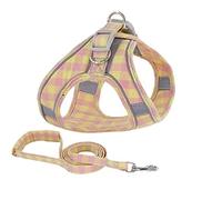 Dog harness, With Lead Yellow Vest Adjustable Puppy Cat Collars Walking Leash Set Harnesses Necklace For Small Dogs S(XS)
