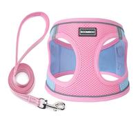 Dog Harness with Leash Adjustable No Pull & Reflective Puppy Vest Harness for Small Medium Large Dogs and Cats,Pink,Green,M