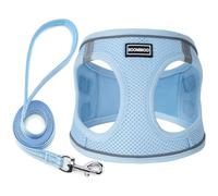 Dog Harness with Leash - Reflective Harness Adjustable No Pull Pet Harness for Small Medium Large Puppies and Cats, Sky Blue, XS