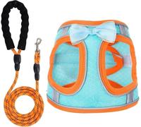 Dog Harness with Leash Set, Step-in Breathable Puppy Cat Dog Vest Harnesses, No Pull Adjustable Reflective Puppy Harness with Soft Padded Vest for Extra-Small/Small Medium Large Dogs and Cats