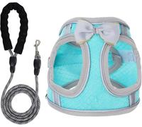 Dog Harness with Leash Set, Step-in Breathable Puppy Cat Dog Vest Harnesses, No Pull Adjustable Reflective Puppy Harness with Soft Padded Vest for Extra-Small/Small Medium Large Dogs and Cats