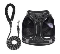 Dog Harness with Leash Set, Step-in Breathable Puppy Cat Dog Vest Harnesses, No Pull Adjustable Reflective Puppy Harness with Soft Padded Vest for Extra-Small/Small Medium Large Dogs and Cats