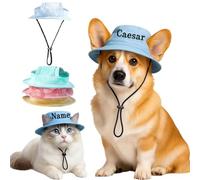 Dog Hat and Cat Hat for Sun Protection, Summer Sun Hats with Ear Holes for Dogs and Cats, Adjustable Small, Medium, Large Pets, All-Season Use as Dog Summer Hats & Winter Beanie (A)